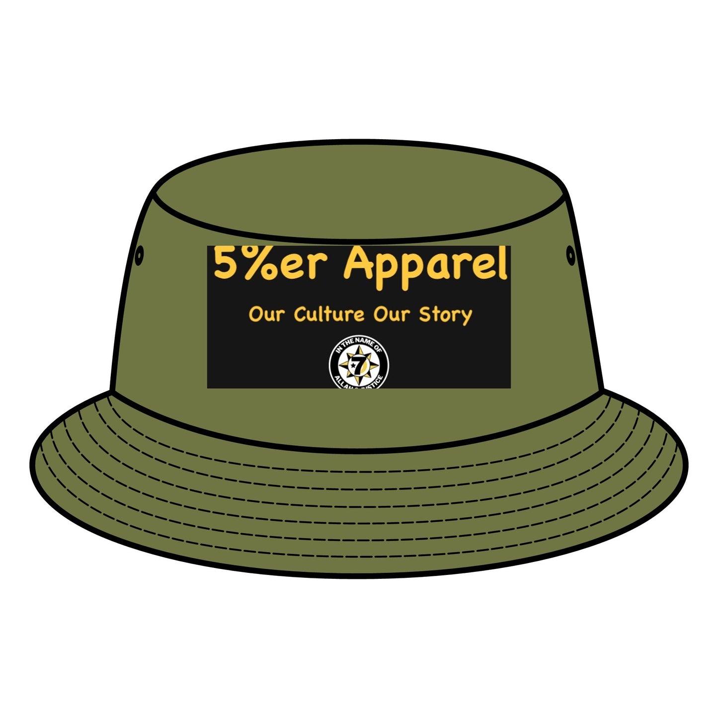 Trendy Bucket Hat - 5%er Apparel - Perfect for Summer, Beach Days, Festivals, Outdoor Activities, and Casual Wear