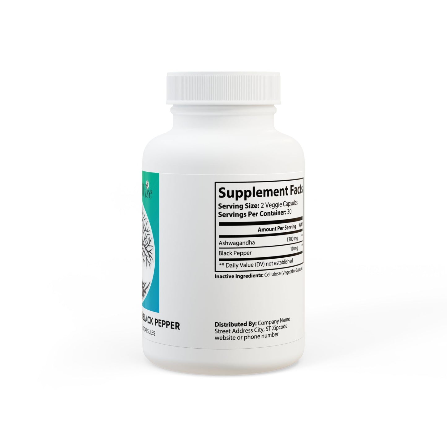 Ashwagandha and Black Pepper Supplement (60 capsules)