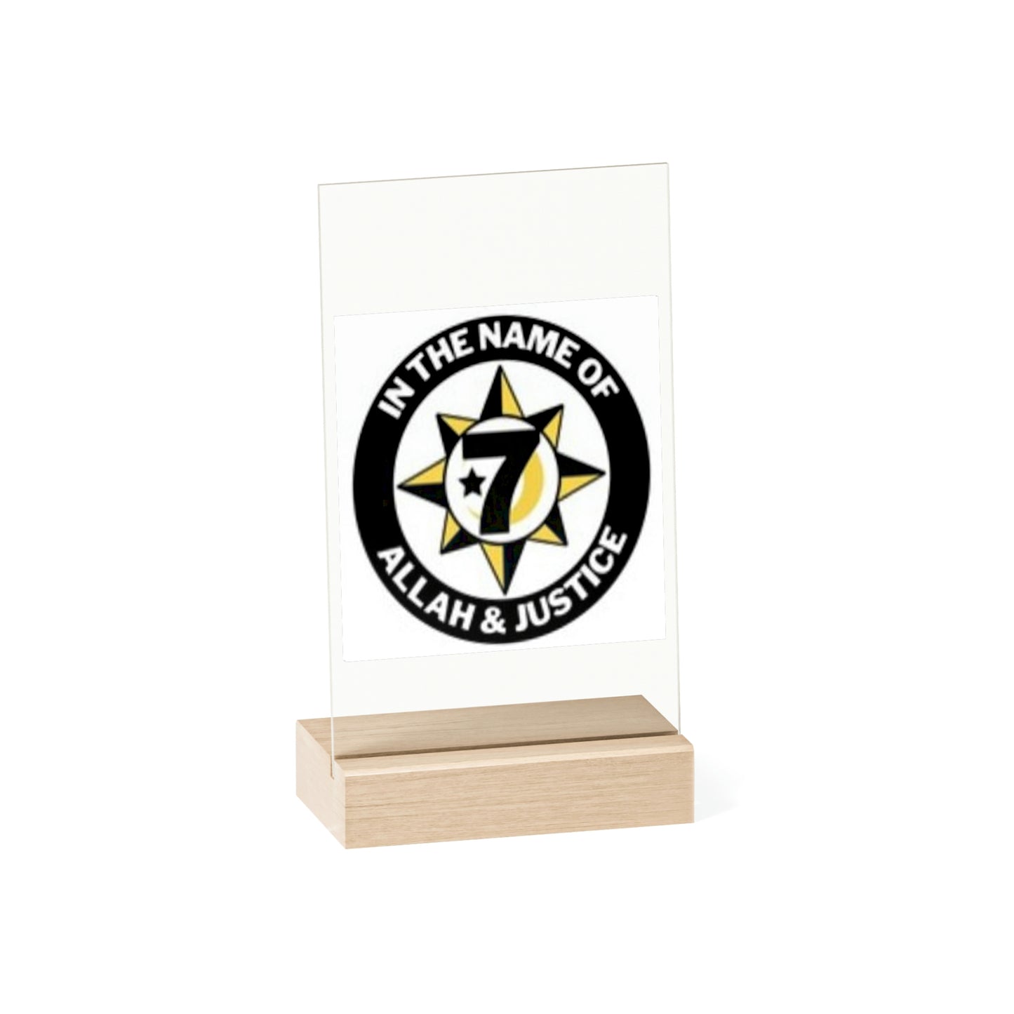 Acrylic Sign with Wooden Stand